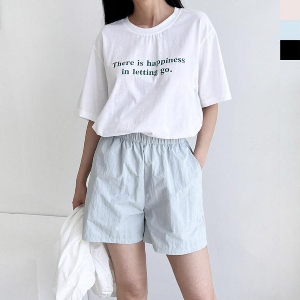 여성 바스락 밴딩 반바지 팬츠 레깅스 트레 일자 반바