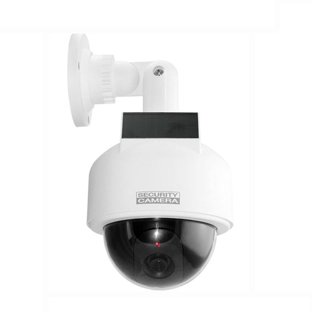 가짜 모형 방범 CCTV 태양광형 원형 감시 카메라 1개