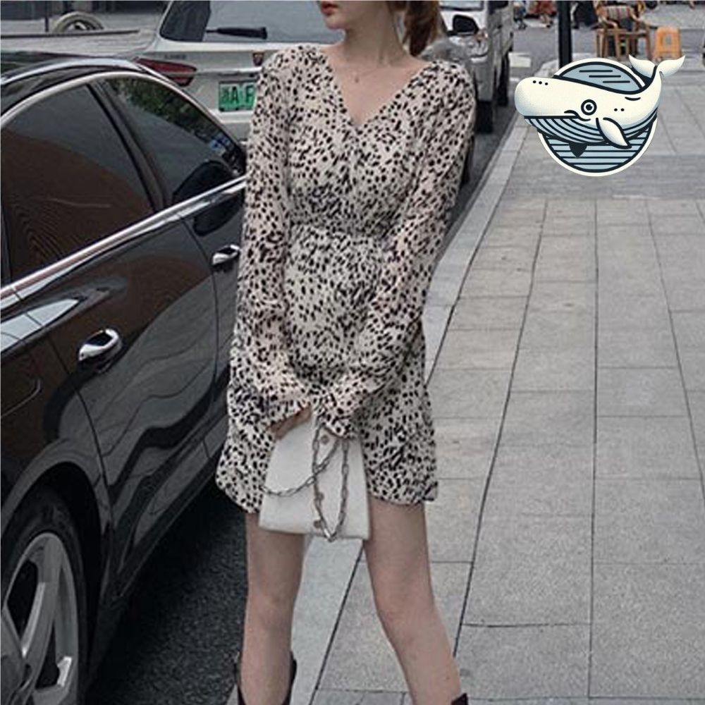 여름 레오파드 원피스 브이넥 랩디자인 치마