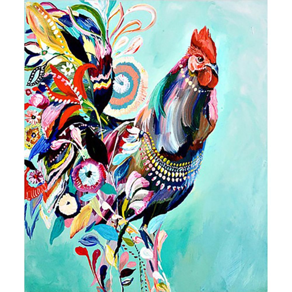신비의 수탉 (패브릭) 보석십자수 50x60