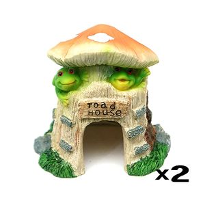 아이티알,NE 개구리버섯 햄스터 은신처 미니하우스 놀이터 장식 X2