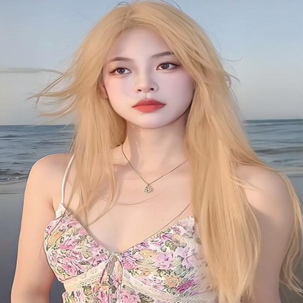 헤어 패션 아이템 금발머리 인모 긴생머리 여자가발
