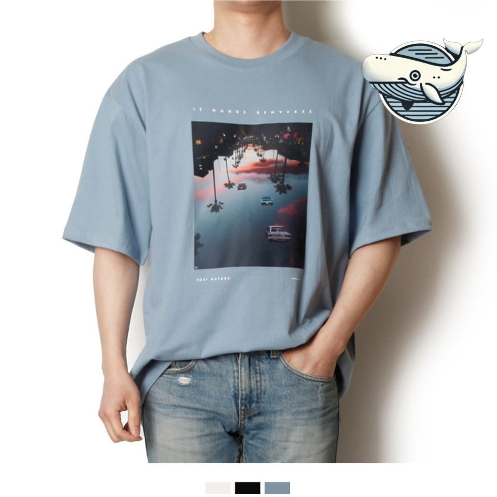 시원한 여름 반팔 면티 반소매 프린트 티셔츠