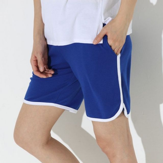배색랍빠 5부반바지 네이비 기본