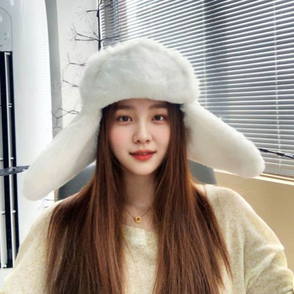 군밤 뽀글이 여눈 방한모자 귀도리 모자 아이보리색