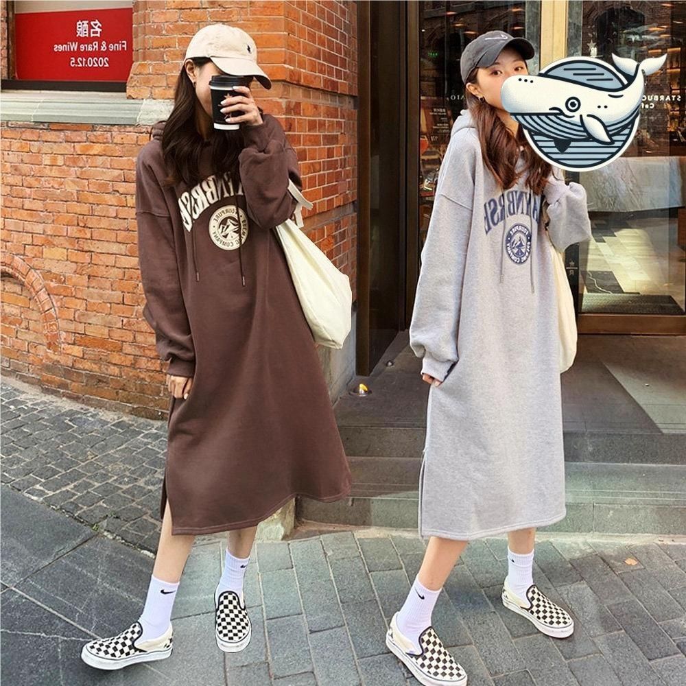 데일리 후드 기모 원피스 여성 스타일리쉬