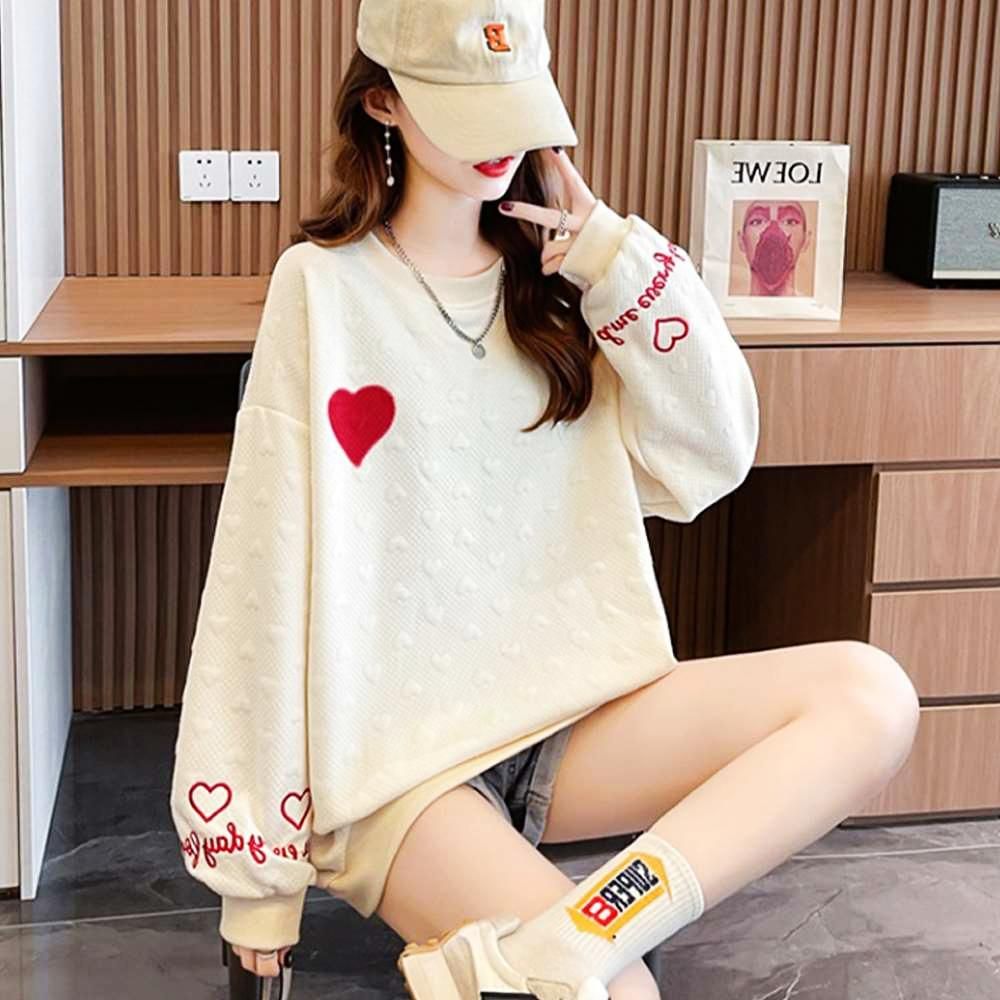 맨투맨 티셔츠 데일리 오버핏 엠보