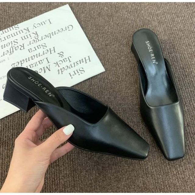 청바지룩 뮬 슬리퍼