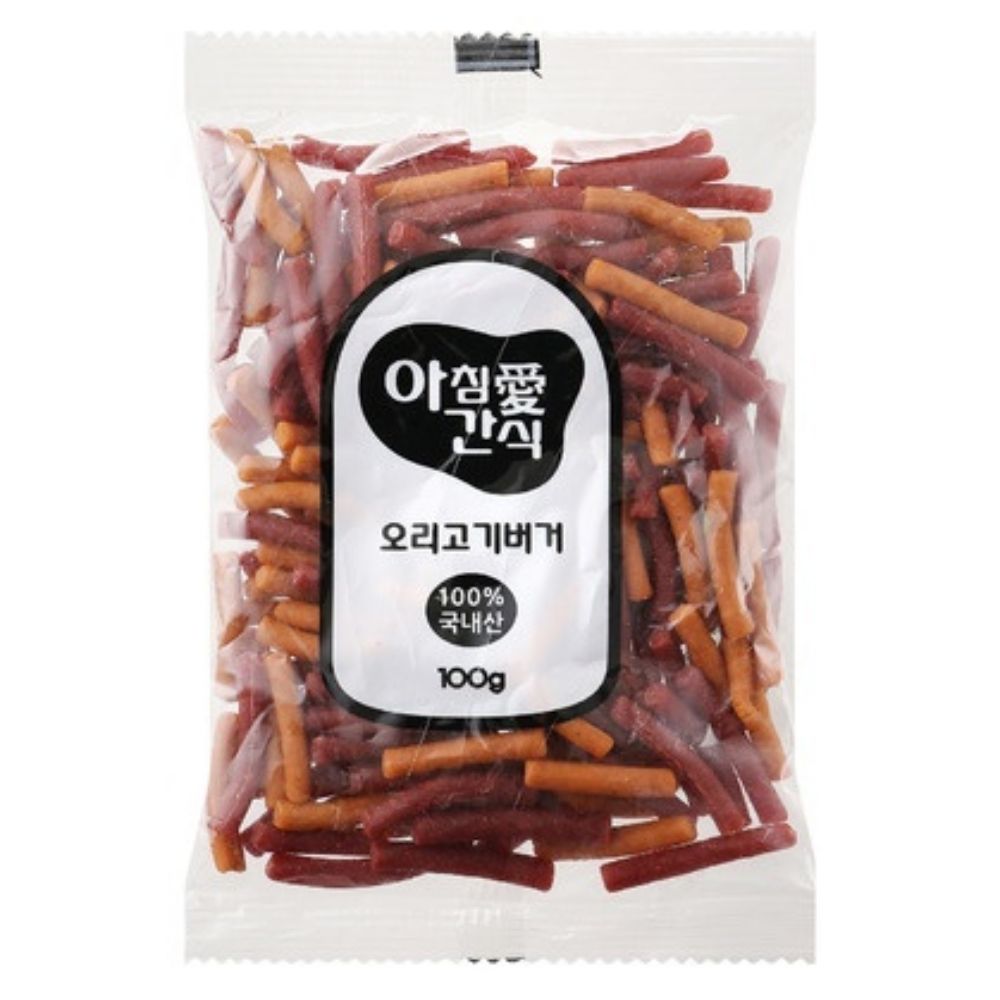강아지 간식 개육포 져키 오리버거100g (1박스-160p)