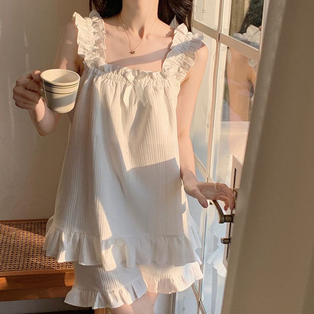 쁘띠 홈 라운지 웨어 여름실내복 여자잠옷 이지