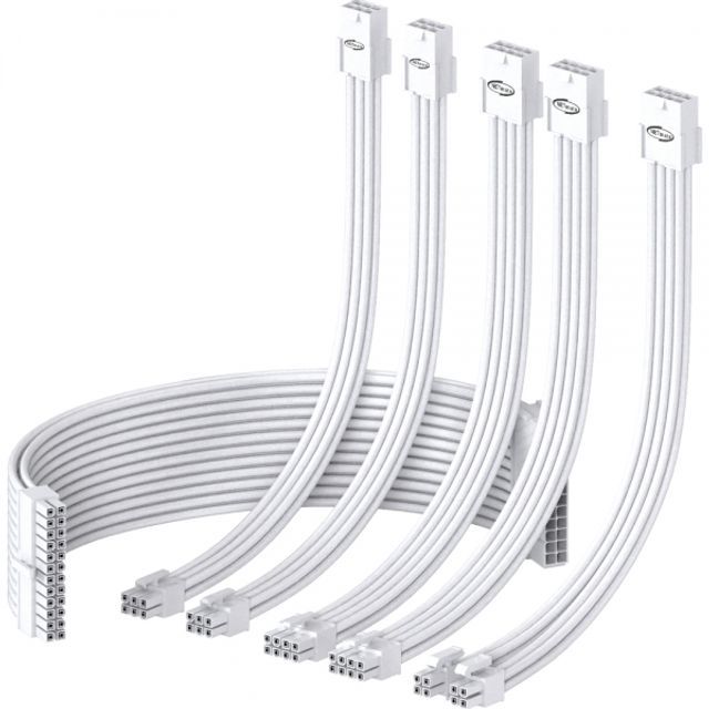 PSU 연장 16AWG 슬리빙 케이블 0.3m 올화이트 6종