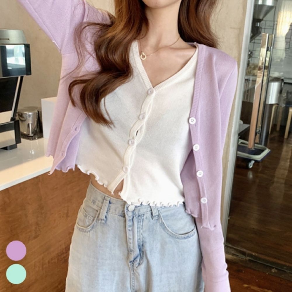 이너 여성 st 투피스 MD 브이넥 화이트 숏