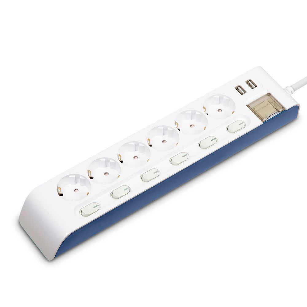 안전한 멀티코드 USB 2구 개별 전원 스위치 6구 1.5M