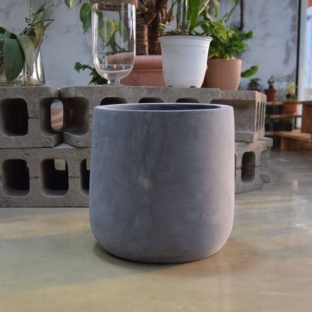 FRP 대형화분 단지형 34x33cm 네추럴시멘트 물구멍o