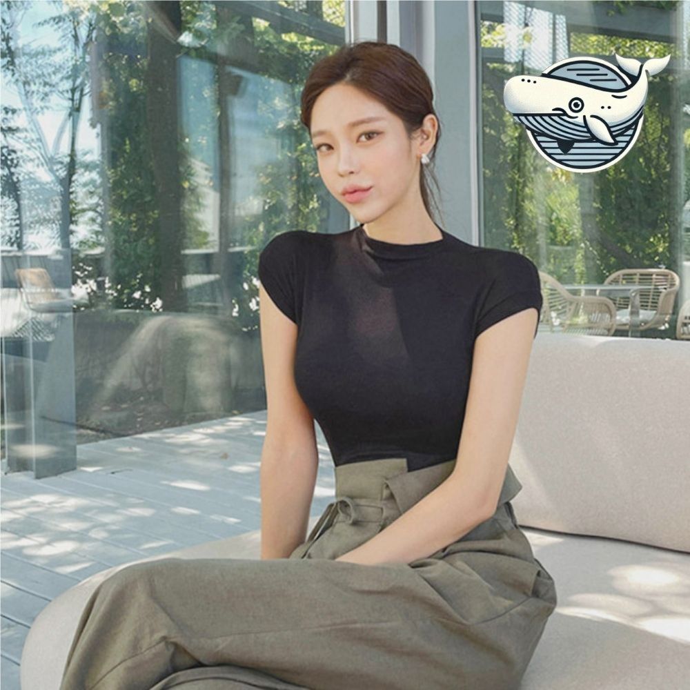 여름용 슬림 민소매 반팔 티셔츠 스타일리시
