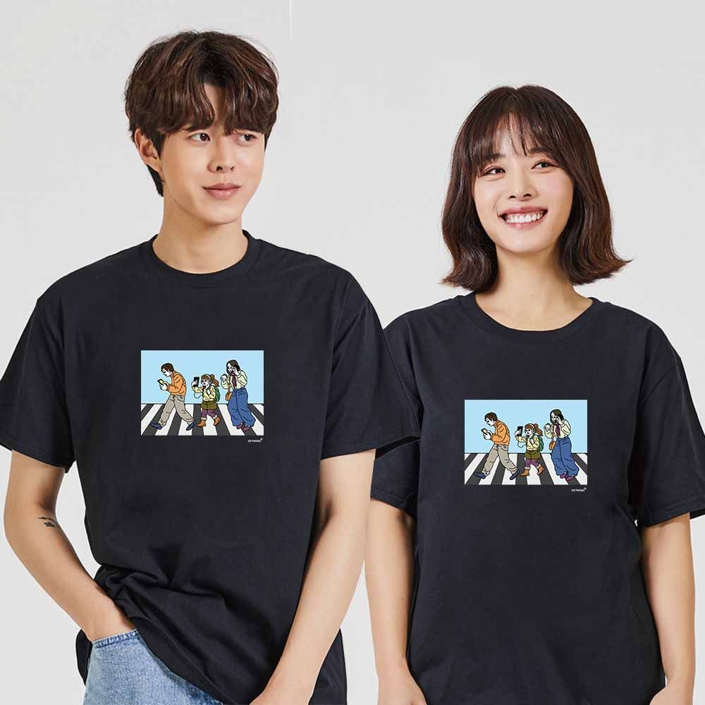 중독 디지털프린팅 인쇄티셔츠 반팔티 오버핏