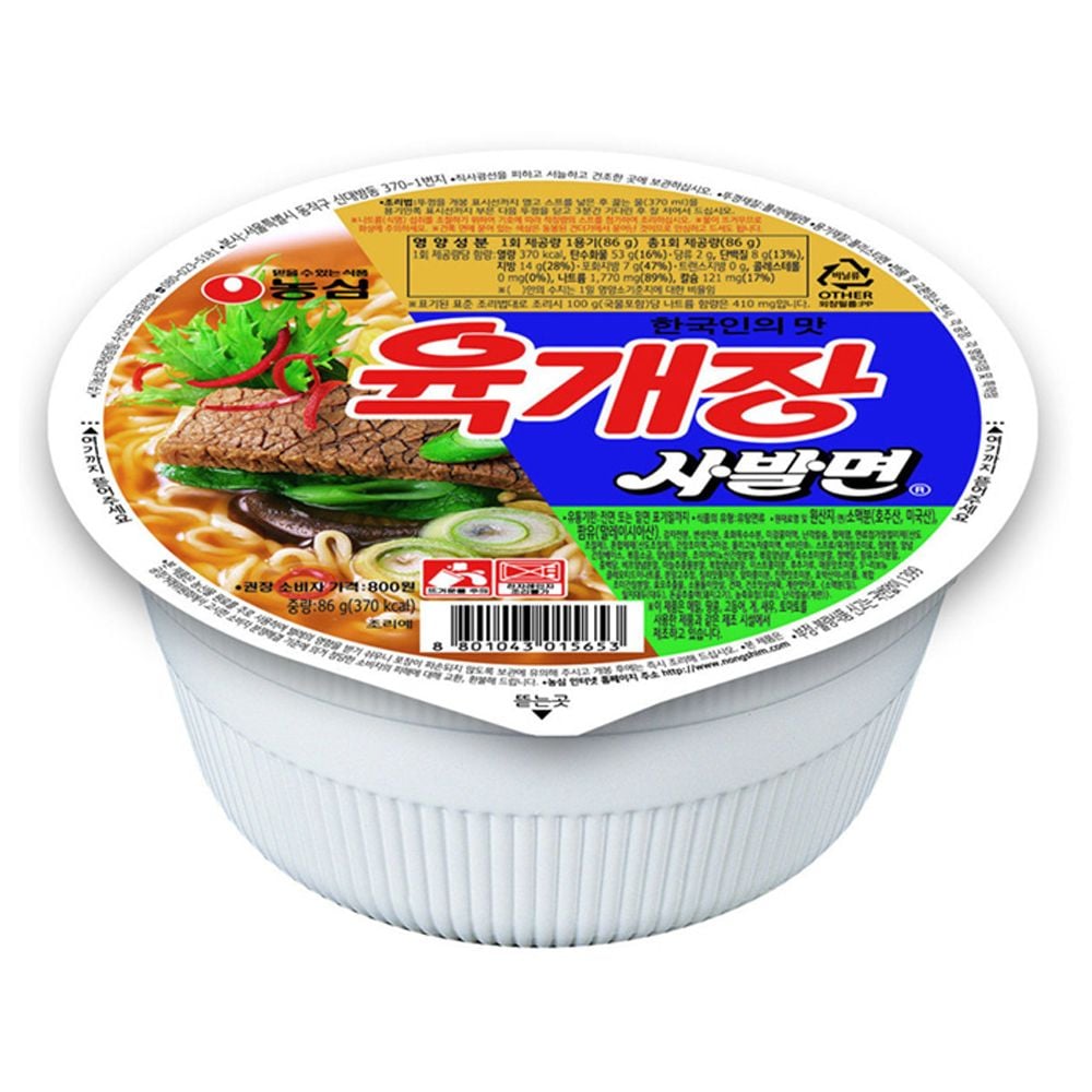 농심 육개장사발면 86gx24컵