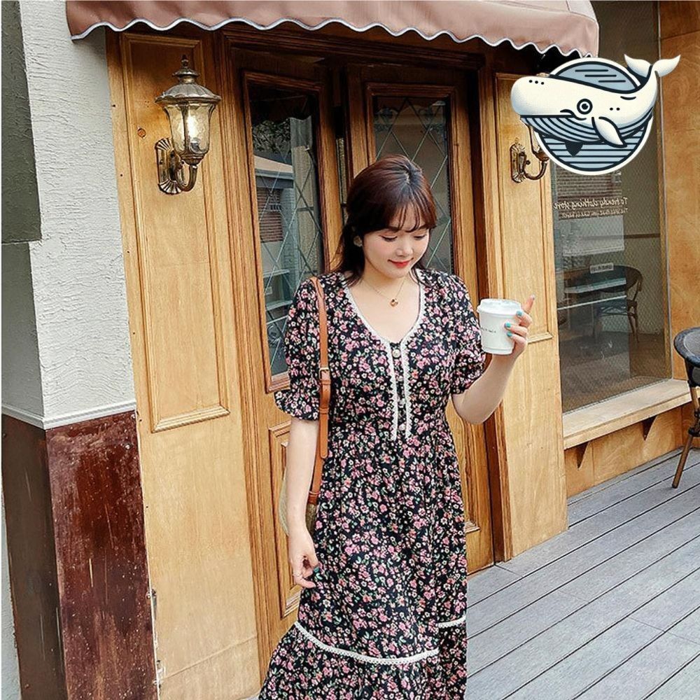 러블리 플라워 롱원피스 여름 데일리 패턴