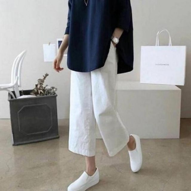린넨 팬츠 세미와이드 기본 부츠컷 데이 여름 바지