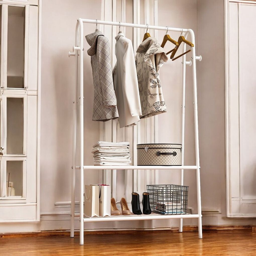 PrimeBulk 2단 선반 행거(80x150cm) 화이트