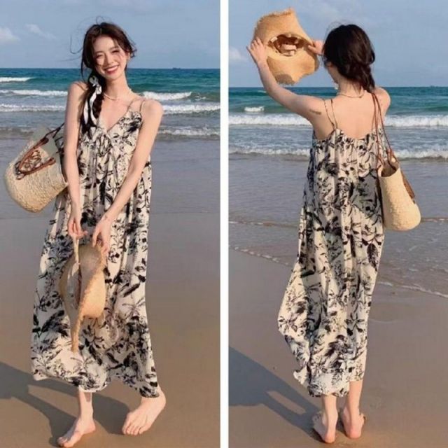 끈나시 원피스 브이넥 기본 LL 데이 D154 원피스 비치