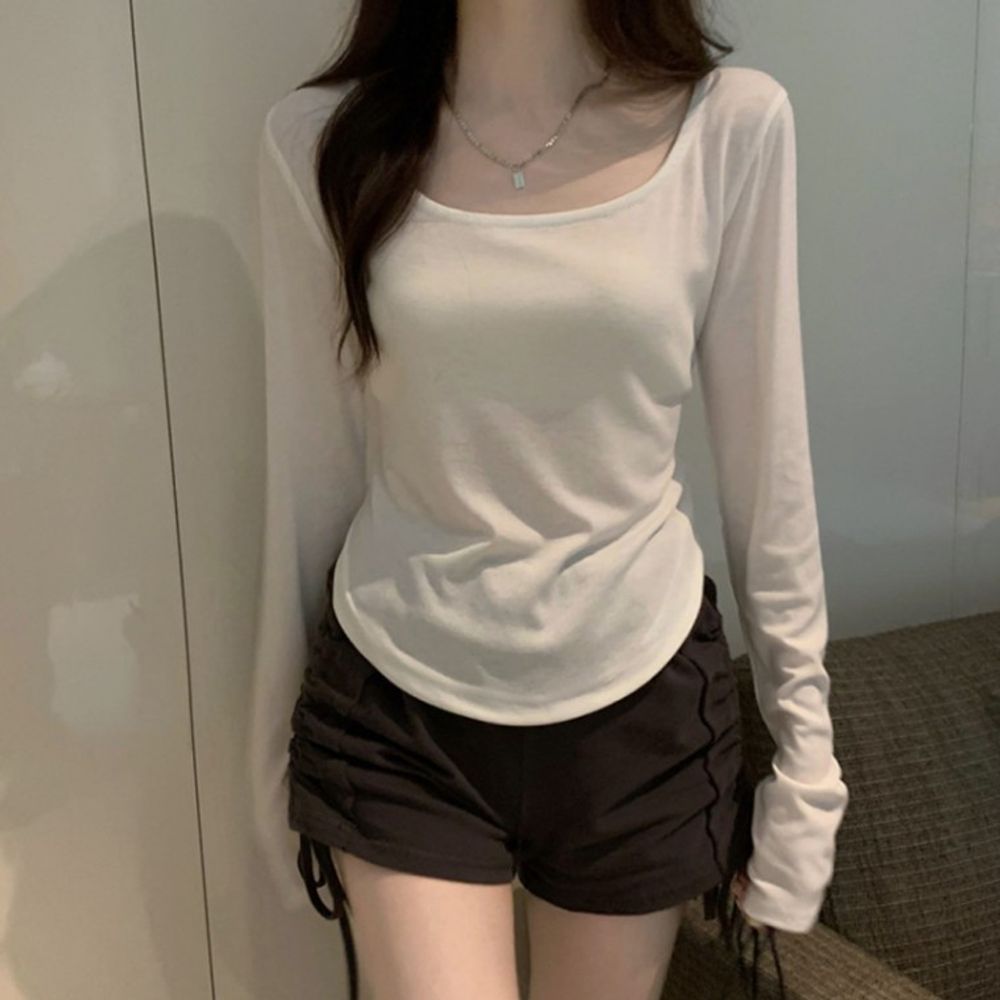 여자 라운드 재입고완료 티 라운드넥 유넥 화이