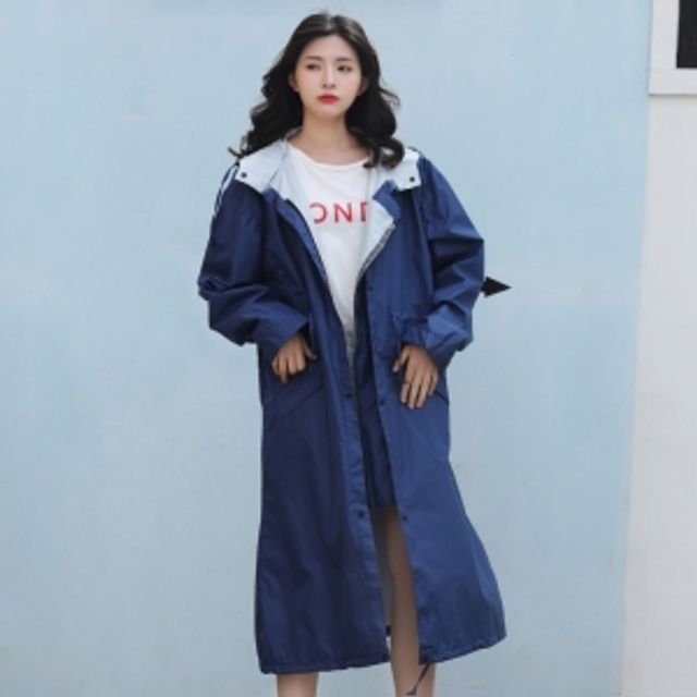 트렌드남녀공용바람막이레인코트(XL)네이비우의