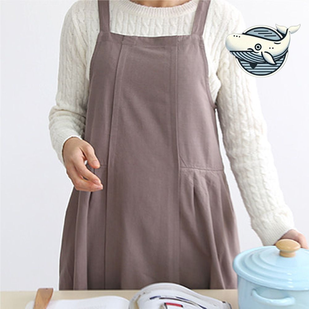 브라운 조리 앞치마 원피스 유아용 주방 작업복