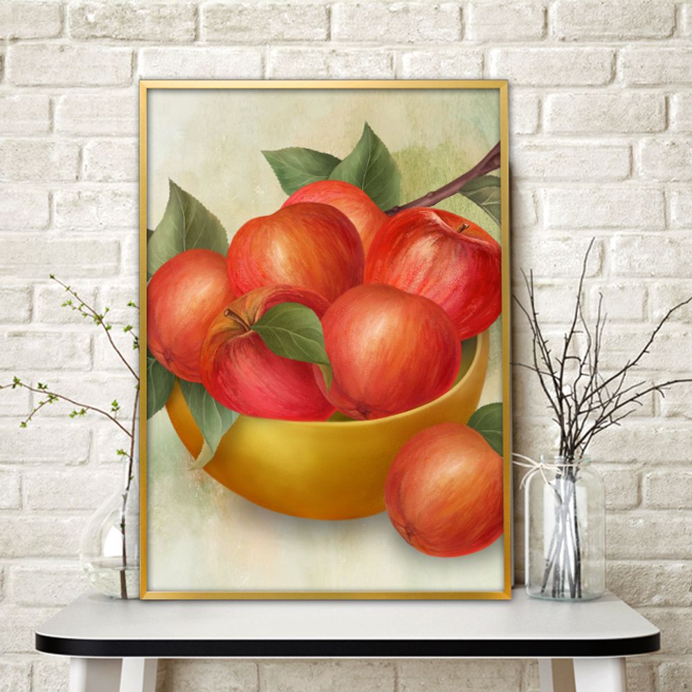 사과그림 액자 A3 2APP1 풍수그림 돈들어오는