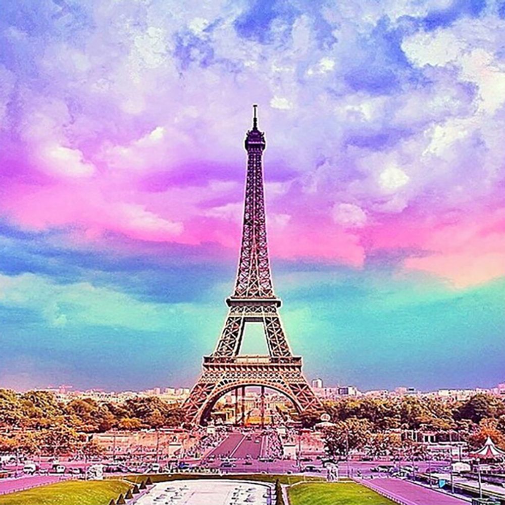 에펠탑 (패브릭) 보석십자수 30x30