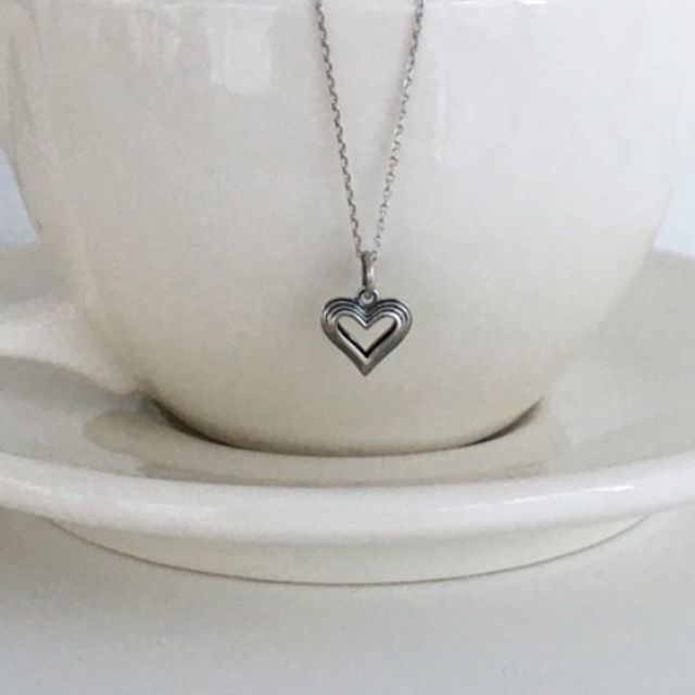 (silver925) doubling heart necklace