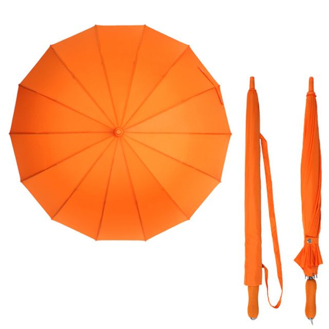 폰지심플우산 (오렌지) 케이스포함 멜빵우산 단색우산