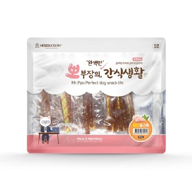 애견 간식생활 치킨쌀스틱 300gX50개 1box 강아지쌀