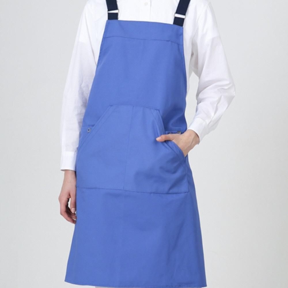 블루 H형 튼튼한 컬러 앞치마 캠핑 공방 작업용 목공