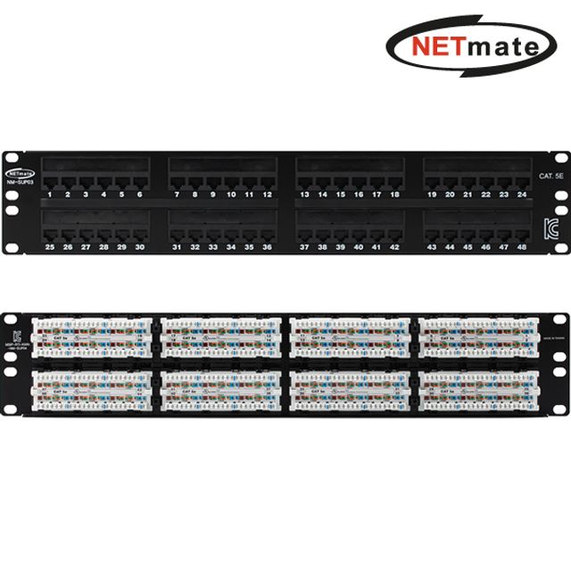 넷메이트 NM-SUP03 CAT.5E 48포트 패치 판넬 2U