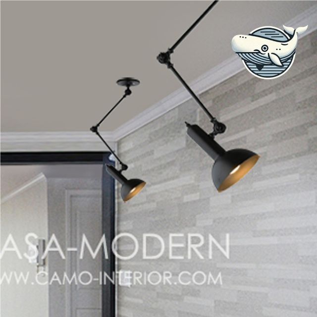 모던 인테리어 조명 블랙 3단 LED 카페