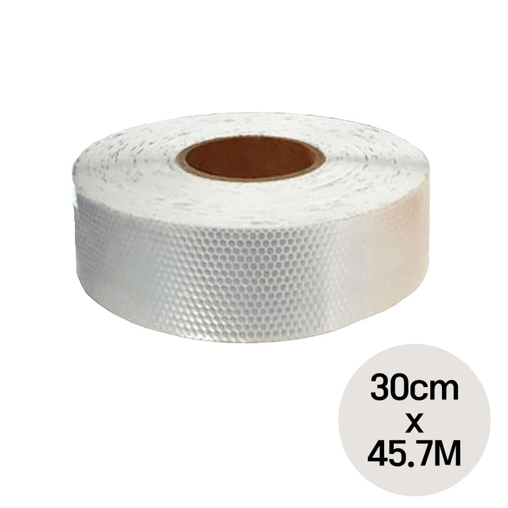 벌집패턴 고휘도 반사 테이프 백색 30cm x 45.7M 1롤