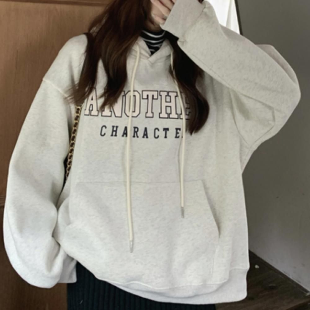 여성 기모 후드 맨투맨 티셔츠 루즈핏 후드티 오버핏