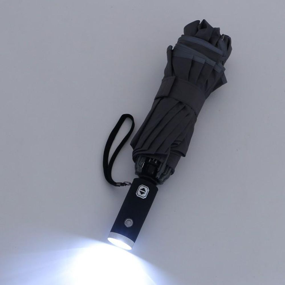 거꾸로 LED 완전자동 우산 그레이