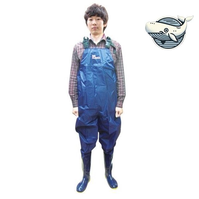 작업용 방수 멜빵 장화 곤색 가슴장화 다용도