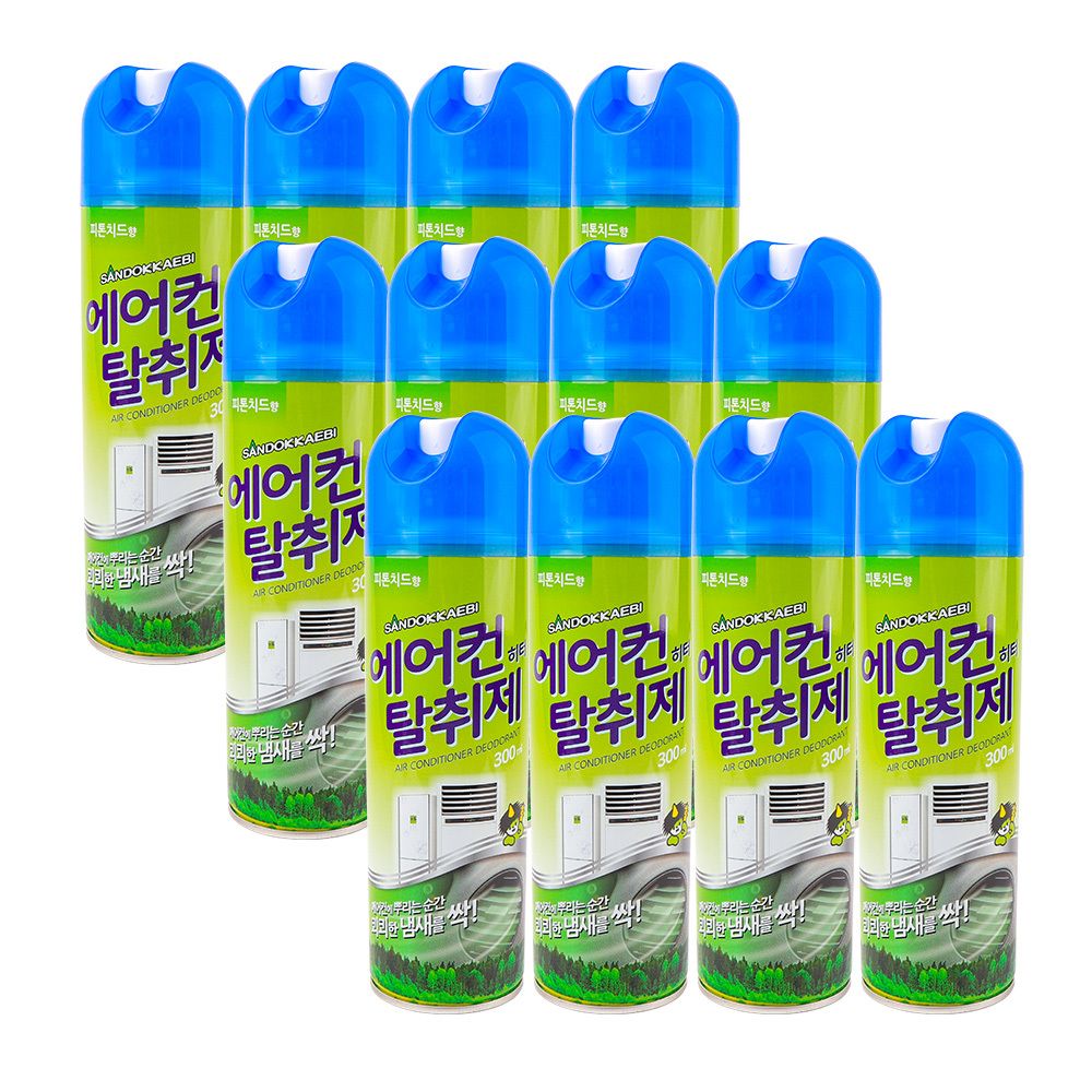 산도깨비 에어컨 히터 탈취제 300ml 12개 차량냄새