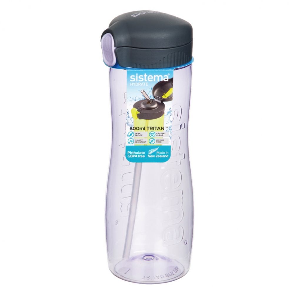 트리탄 원터치 빨대 운동 스포츠 물병 800ml (라일락)