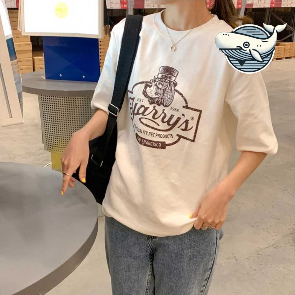 빈티지 그래픽 프린트 여성 티셔츠 클래식
