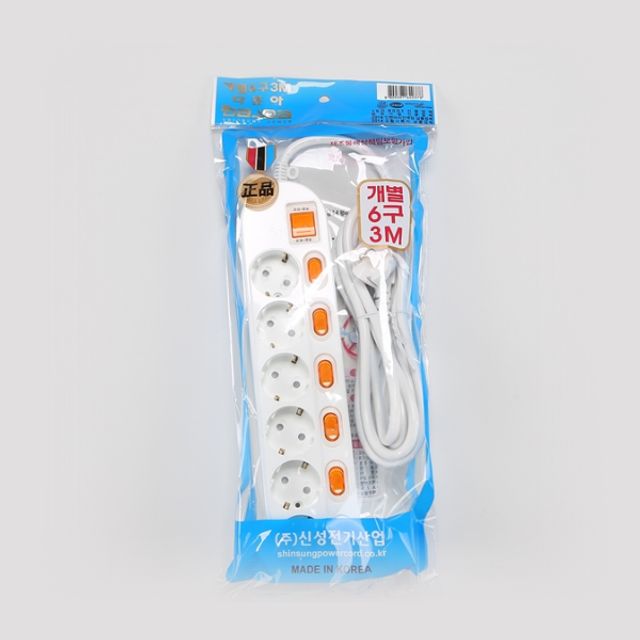 멀티코드 개별 메인 스위치 6구 3호 3M 16A KC