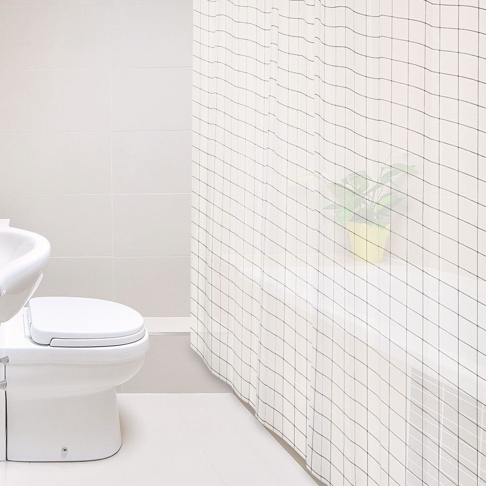 화이트 체크 샤워 가림막 커튼 방수커튼 중