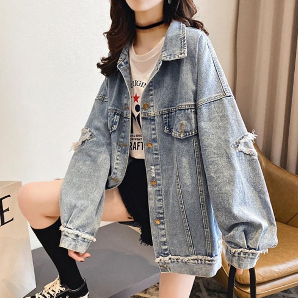 여성 캐주얼 가을 오버핏 청자켓 데일리 점퍼 잠바