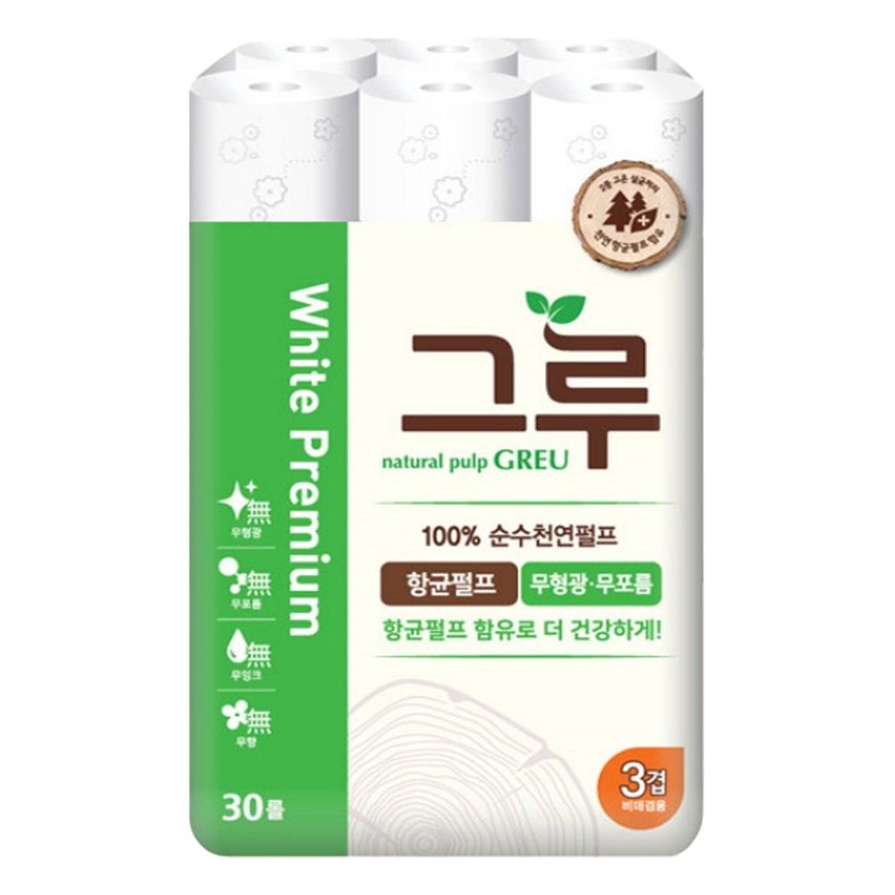 뉴 그루 프리미엄 화이트 화장지 27M x 30롤