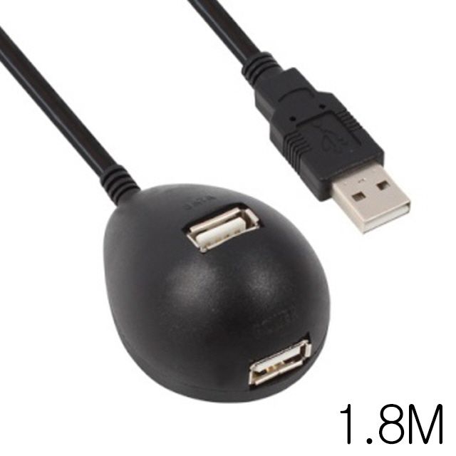 컴퓨터 노트북 USB2.0 연장 케이블 블랙 (AM-AF) 1.8M