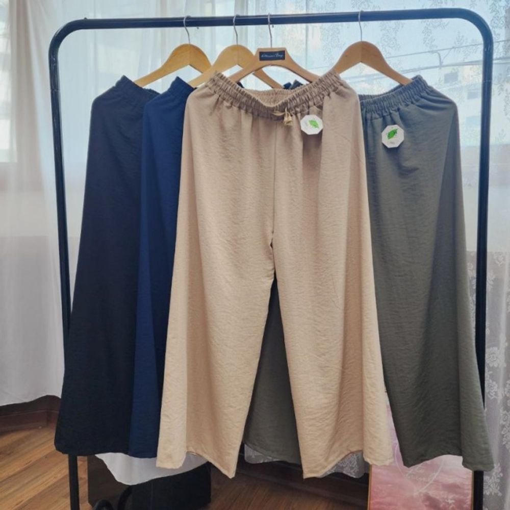 넉넉한 와이드 밴딩 인견 팬츠 4컬러