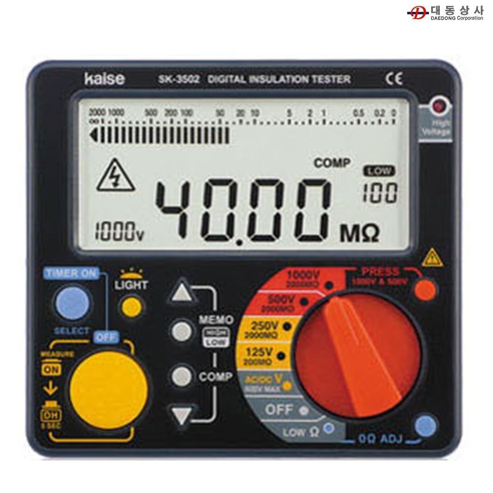 절연저항계SK3502 125V~1000V 0.001메가옴~2000메가옴